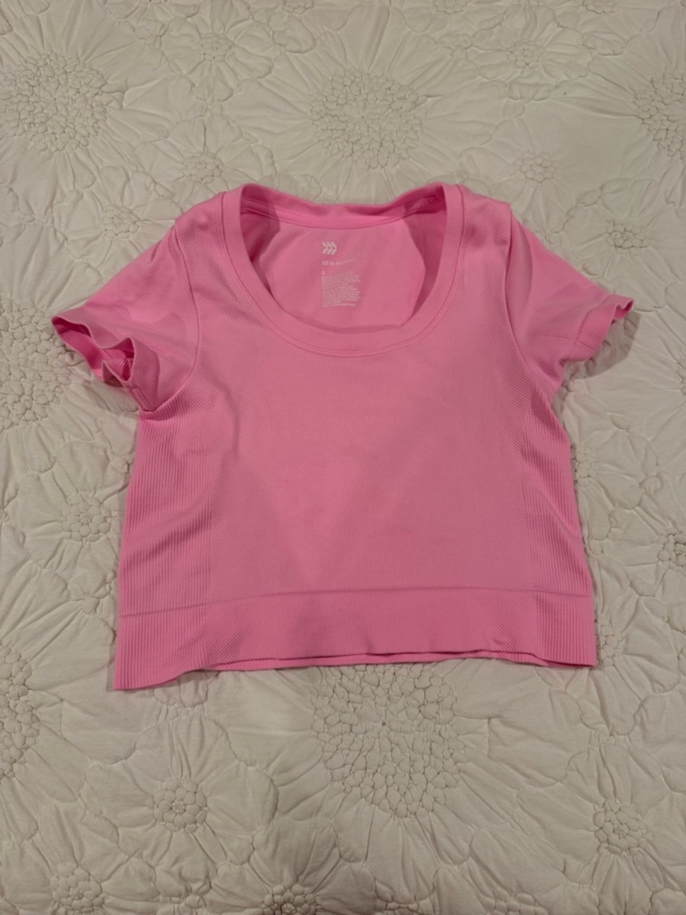 all in motion Pink Ribbed Crop Athletic Top
